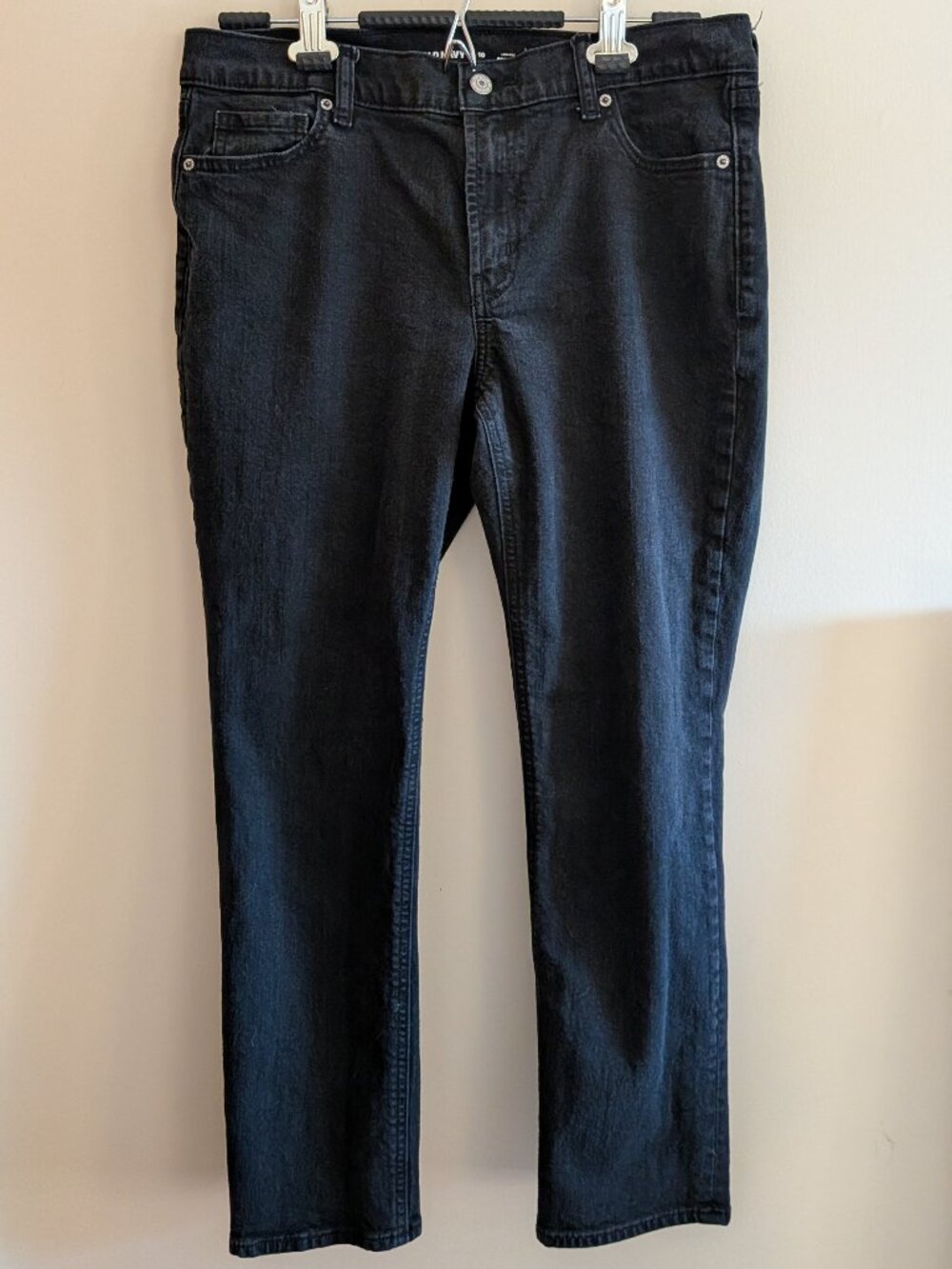 Old Navy Straight Fit Black Jeans, Sz 10 - Like New